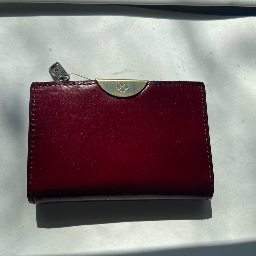 Patricia Nash New with Tags Burgundy Leather Wallet with Gold Accent